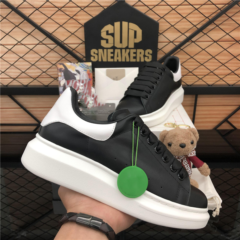 

Wholesale Top Quality Brand Designers Shoes Genuine Leather Fashion High Platform Men Women Sneakers Male Female Black White Thick-soled Casual Sneaker With Box, Customize
