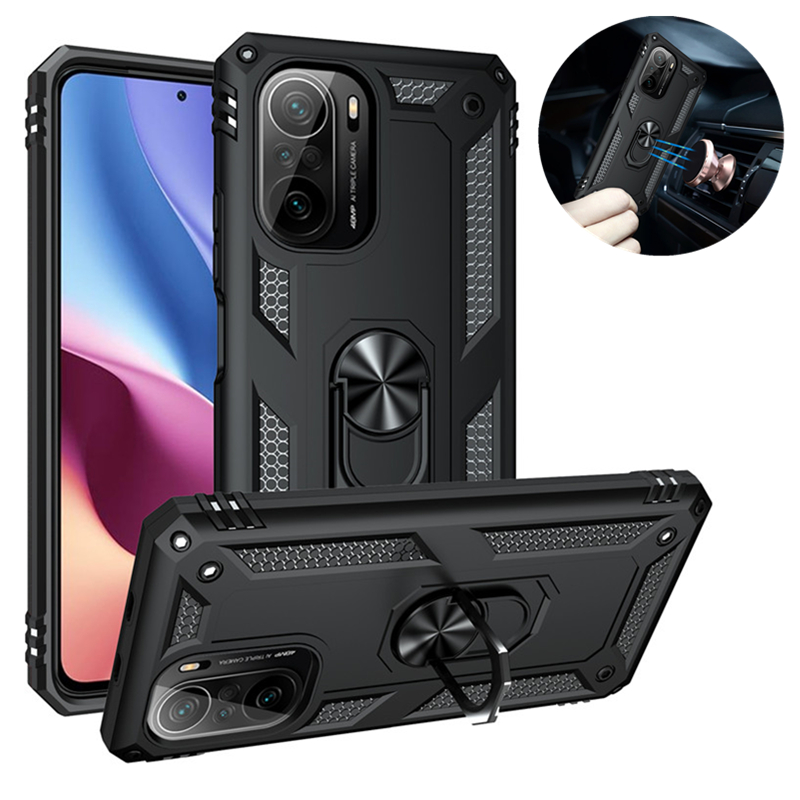

For Xiaomi Redmi K20 K30 K40 Pro Case Magnetic Ring Car Holder Phone Case For Redmi 9AT 9i 9 Prime Shockproof Armor Back Cover, Gold