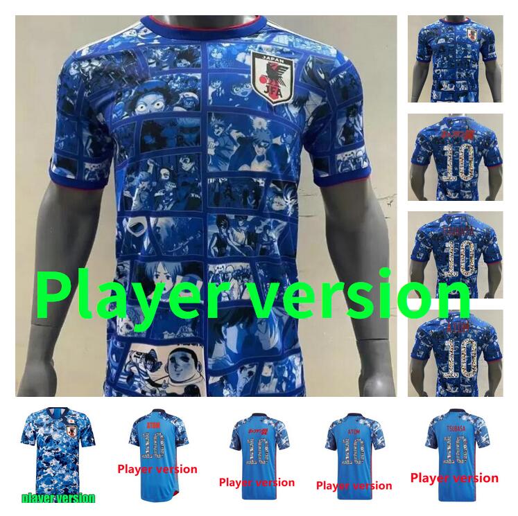 

Player Version Japan 20 21 22 Soccer Jerseys 2021 2022 Cartoon Captain NAKAJIMA MINAMINO KAGAWA SHIBASAKI TSUBASA ATOM Home Japanese Football Shirt maillot