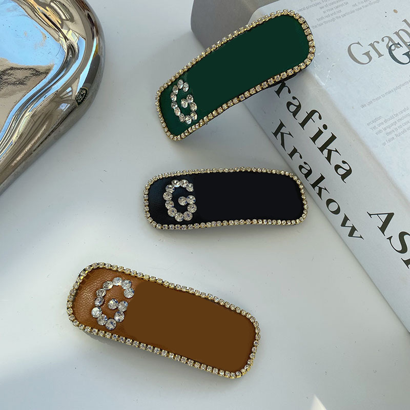 

Shiny Letter Crystal Barrettes Women Geometric Edge BB Clips Girl Bangs Clip Hairpin Hair Jewelry Accessories Gift