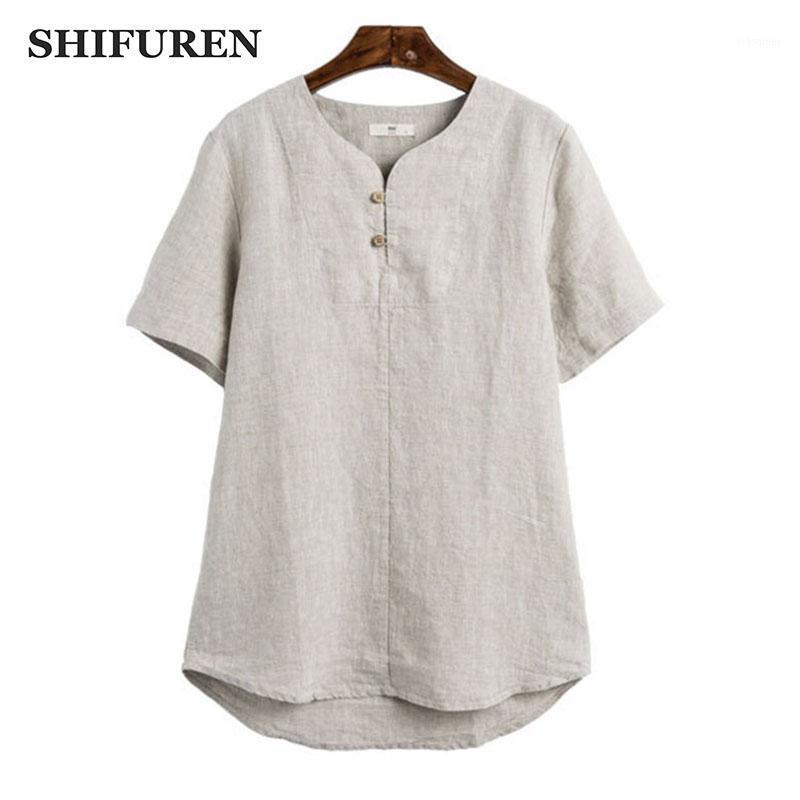 

Summer Short Sleeve Linen Shirts Men Retro Chinese Style Breathable Pure Collarless Causal Men's Clothes Casual, Khaki