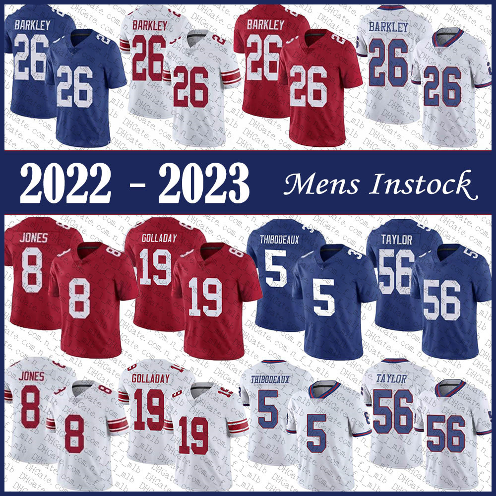 

5 Kayvon Thibodeaux 19 Kenny Golladay NY Mens Football Jersey 26 Saquon Barkley 8 Daniel Jones 56 Lawrence Taylor High quality Stitched Jerseys, Shown