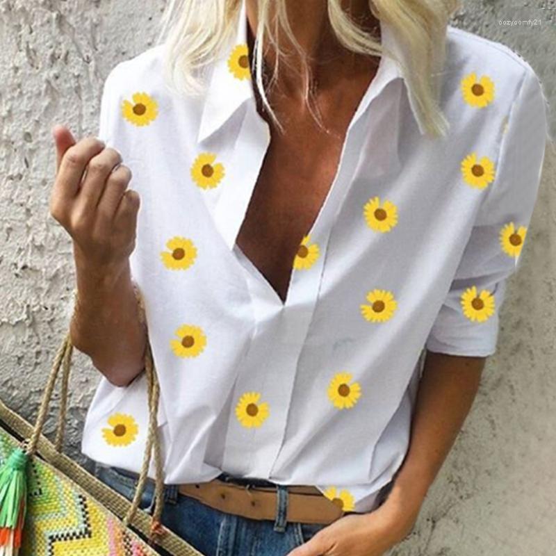 

Women' Blouses Flower Print Summer Blouse V Neck Wild Women 3xl Swimwear, White