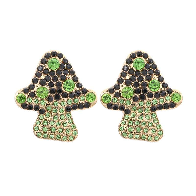 

Stud Cute Cartoon Colorful Crystal Mushroom Earrings Boho Beach Holiday Jewelry For Girl Lady Gift Exquisite Plant Women Earring