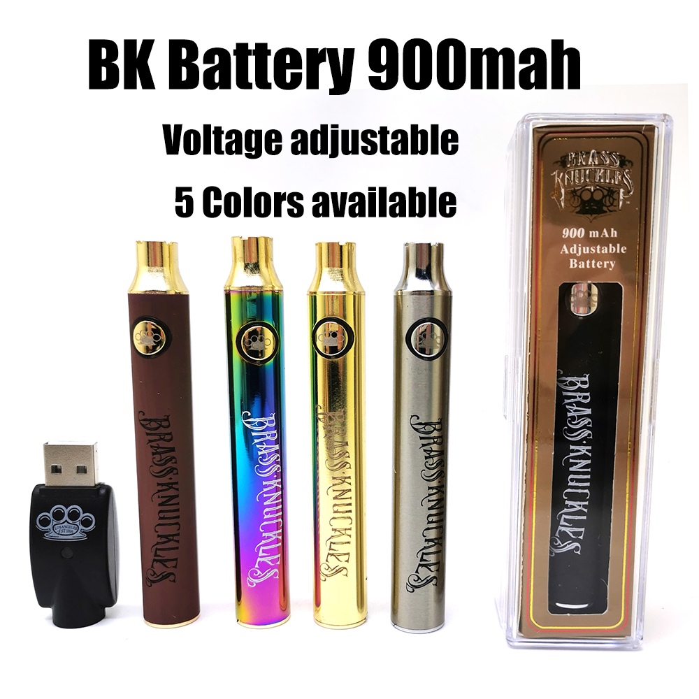 

Brass Knuckles Preheat Battery 900mAh Vapor Pen Adjusted Voltage Batteries Fit 510 Thread Cartridge Gold Wooden BK