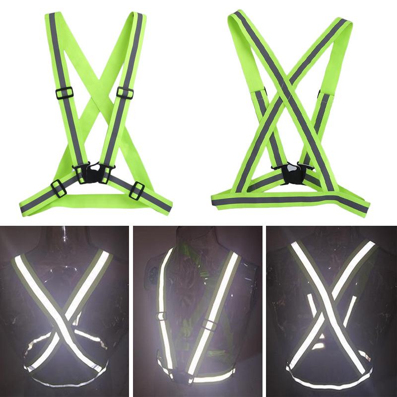 

Motorcycle Apparel Non-elastic Highlight Reflective Straps Vest Night Work Running Riding Security Adjustable Safety Adult Children