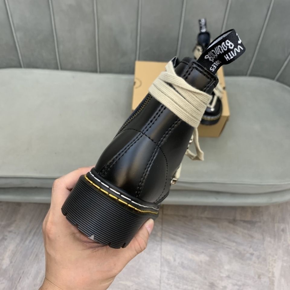 

First layer cowhide Martin boots 8 holes d-r all-inclusive Goodyear beef tendon bottom M-artin boots for men and women with the same style special shoes-23, Black