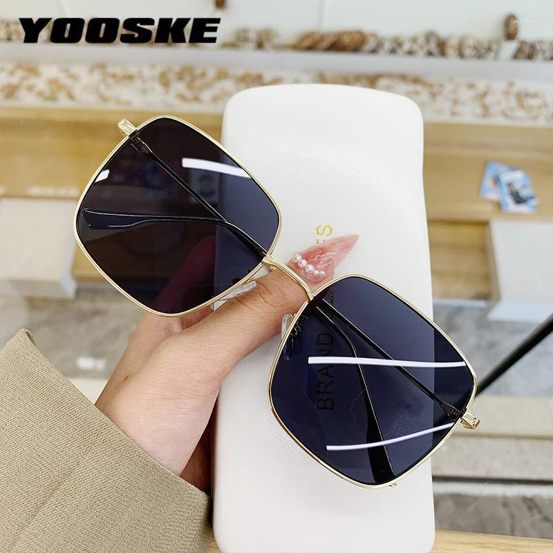 

Sunglasses Classic Square Women Men Brand Designer Oversized Mirror Sun Glasses Gradient Metal Eyewear Unisex UV400Sunglasses
