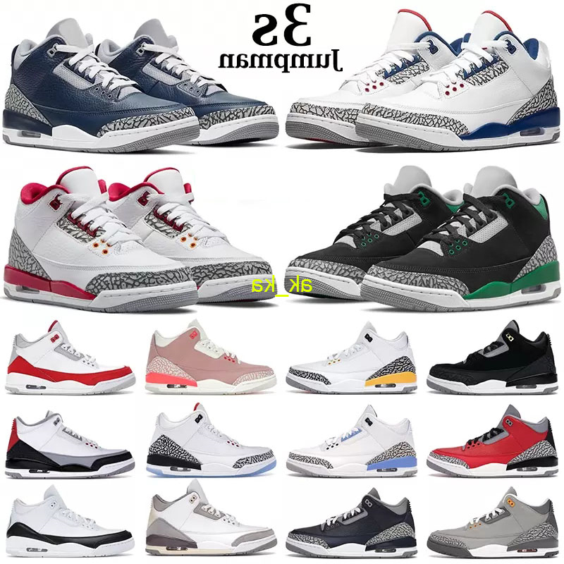 

10 days delivered 2022 Jumpman 3 Men basketball Shoes 3S pine green UNC georgetown black rust pink fire red denim cement men sneakers traine, 60