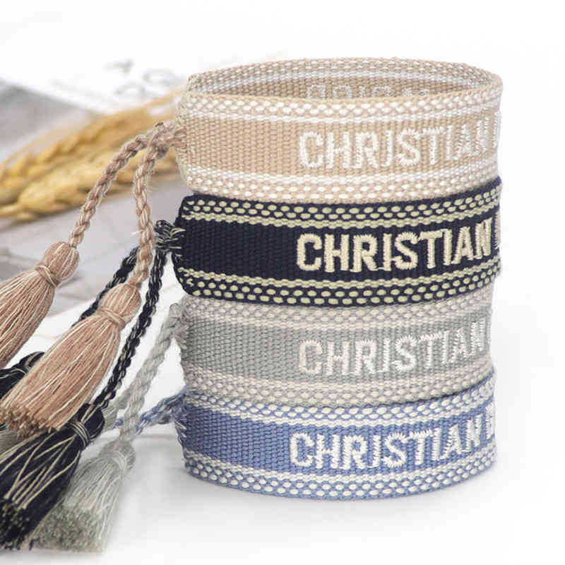 Des créateurs bourse du bracelet d'amitié de la mode pour une marque de luxe bracelets tressés à la main avec des broderies imprimées pavées code