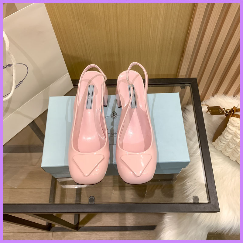 

Women Summer Sandals New Designer Slippers Womens Outdoor Thick Heel Shoes Ladies Square Shoe Triangle Sandal Designers Slipper D223222F, Blue