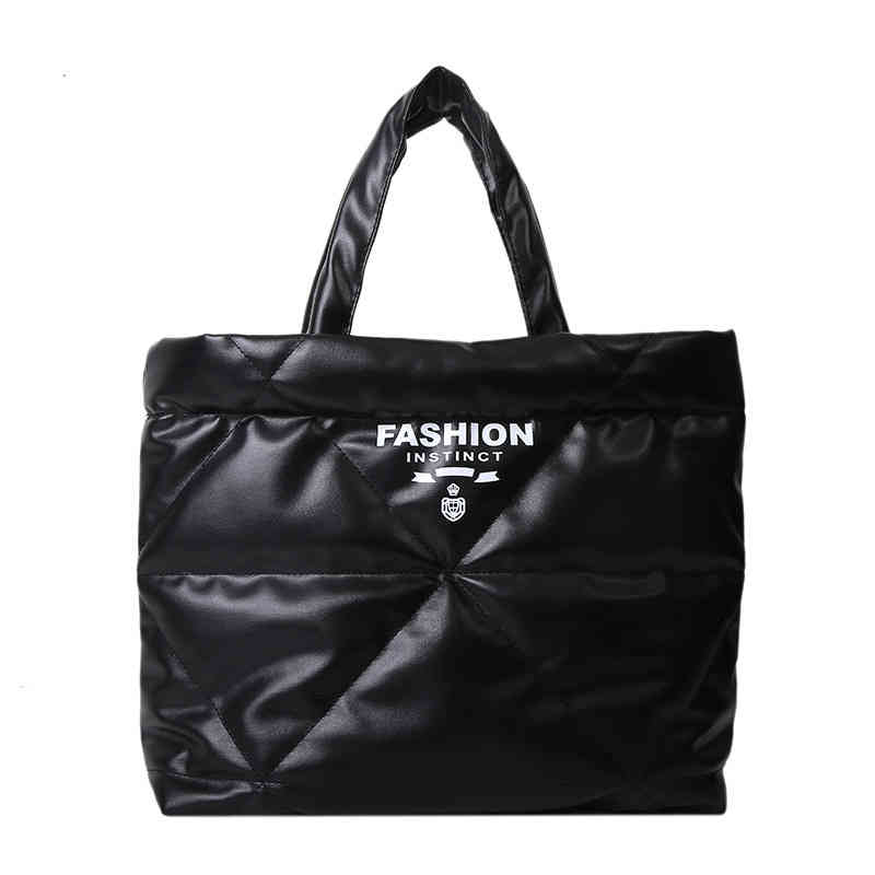 

Handbags 70% Off Large capacity and versatile large bag women's new style texture down sling one shoulder autumn winter Tote Bag purses, Khaki