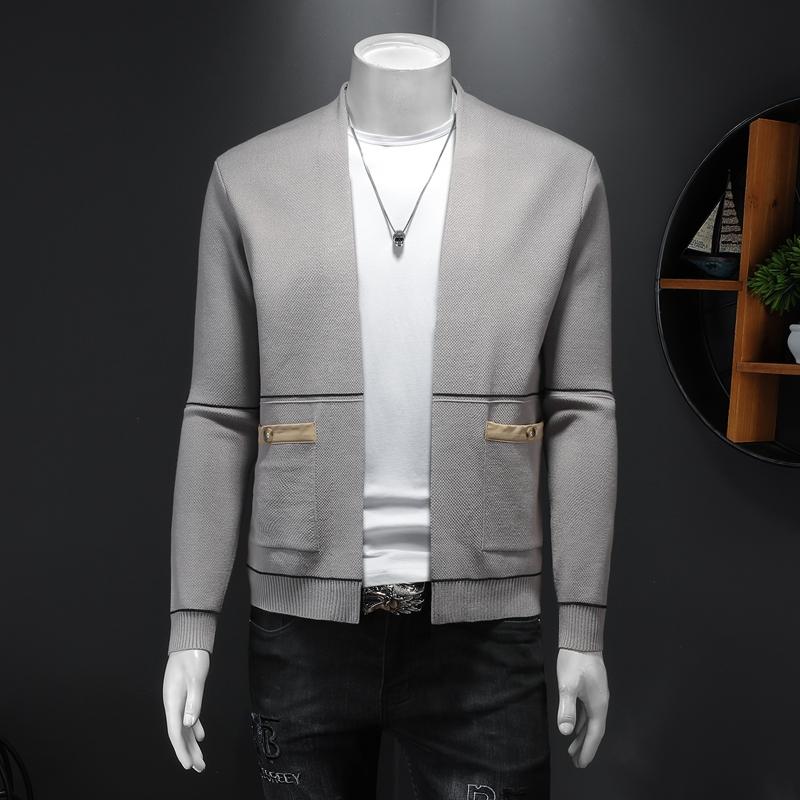 

Men's Sweaters 2022 Spring Autumn Brand Fashion Knitted Lapel Sweater Cardigan Vintage Men Casual Woolen Jacket Coat, Gray