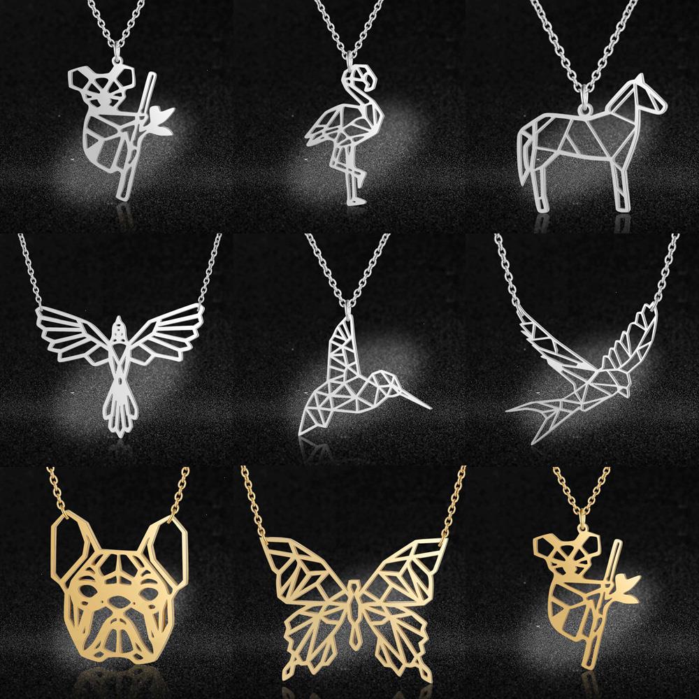 

Koala Pendat Necklace Wholesale Stainless Steel Butterfly Phoenix Jewelry Sea Gull Hummingbird Flamingo Necklaces Dropshipping