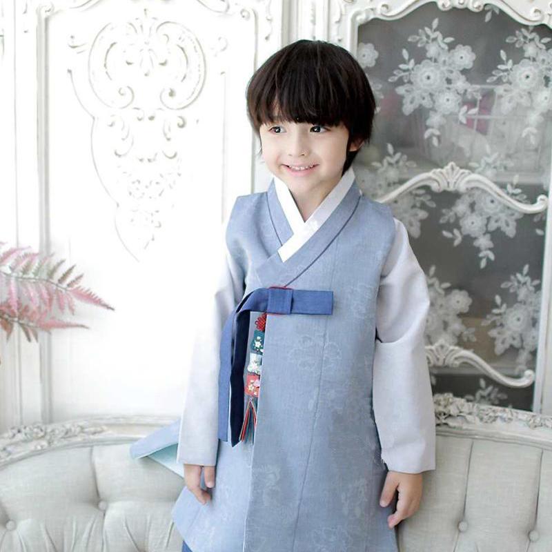 

Clothing Sets Creative Boy Korean Hanbok High-End All-Match Children's Long-Sleeved Can Be Customized Multi-Size HanbokLC046Clothing, Color1