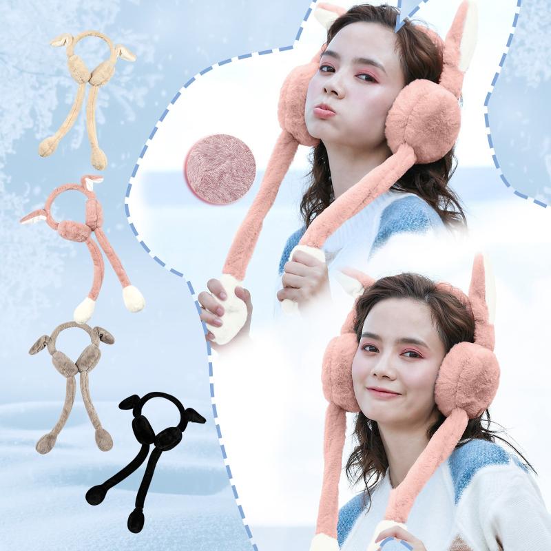 

Berets Unisex Cute Up Moving Ear Muff Warmers Headbands - Winters/Outdoor Comfortable Women Ladies Fur HeadphonesBerets BeretsBerets, Black