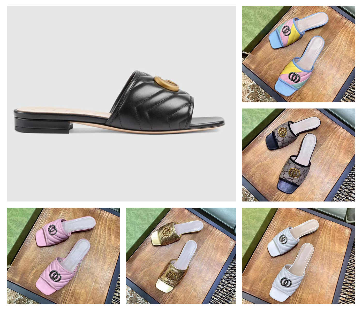 

2022 New Girls Slippers Designer Sandals Explosive Ladies Fashion Classic Flat Shoes With Box 35-42