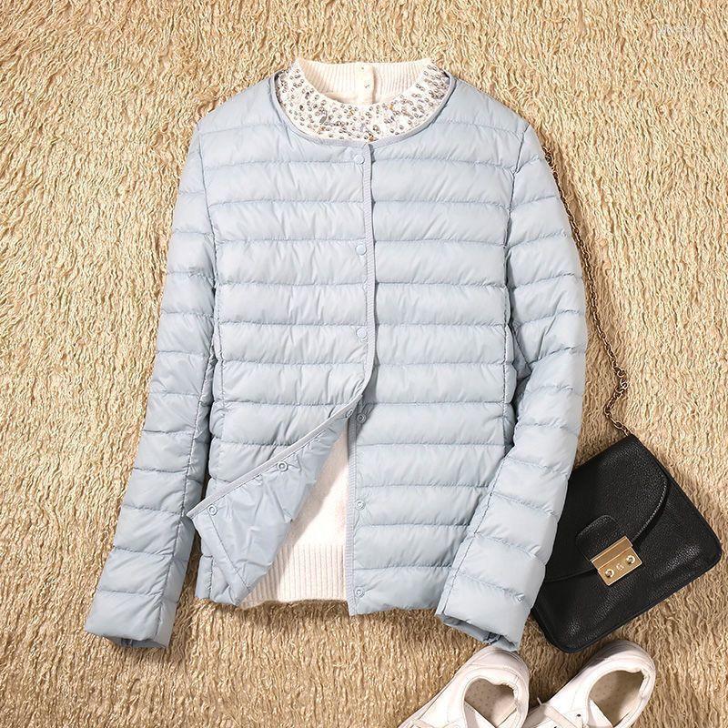 

Women's Down & Parkas Casual Ultralight Thin Short Winter Jacket Korean Fashion Lozenge Parka Coat Female Streetwear White Bomber Outwear Gu, Grey