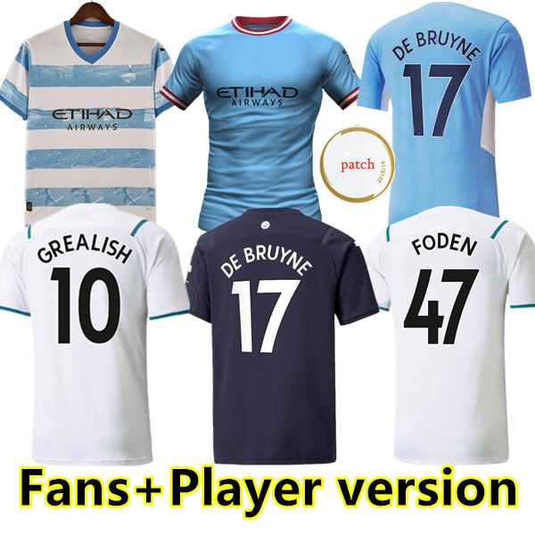 

Manchester 21 22 23 GREALISH soccer jerseys STERLING G. JESUS FERRAN MAHREZ DE BRUYNE foden fans+player MANS CITIES football shirt uniforms men + kids kit sets 999, 21/22 3rd