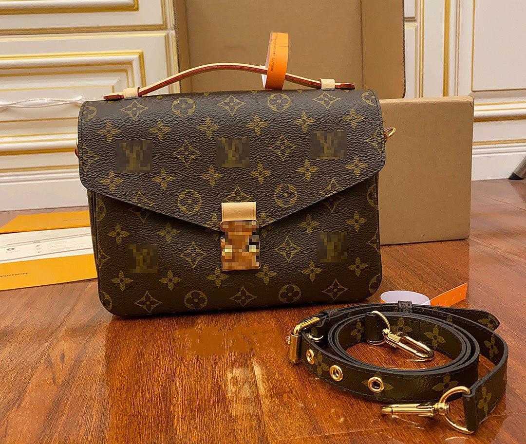 

Designer Women Messenger Shoulder Bag Leather Clutch Totes Pochette Crossbody Briefcases Metis Handbag, Brown(1