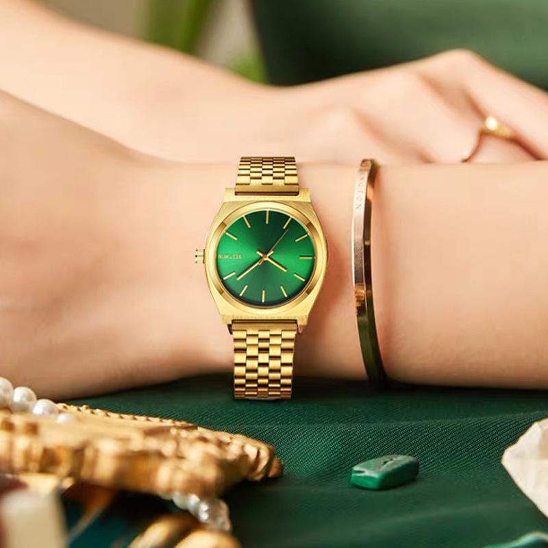 

Wristwatches Luxury Women Watches Quartz Stainless Steel Green Dial Design Casual Montre Femme Ladies Watch Zegarek DamskiWristwatches Wrist