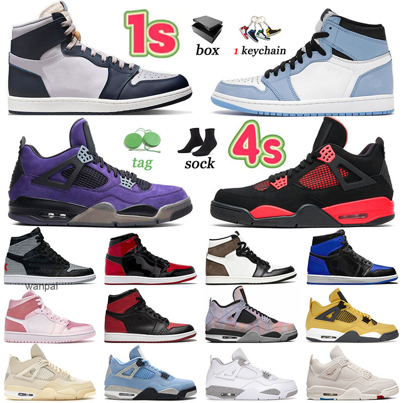 

Sell well 1s Rebellionaire Basketball Shoes Designer Women Jumpman 1 Bred Patent 4s Trainers Red Thunder White Oreo Jumpmans 4 Black Cat, B2 36-47 sail