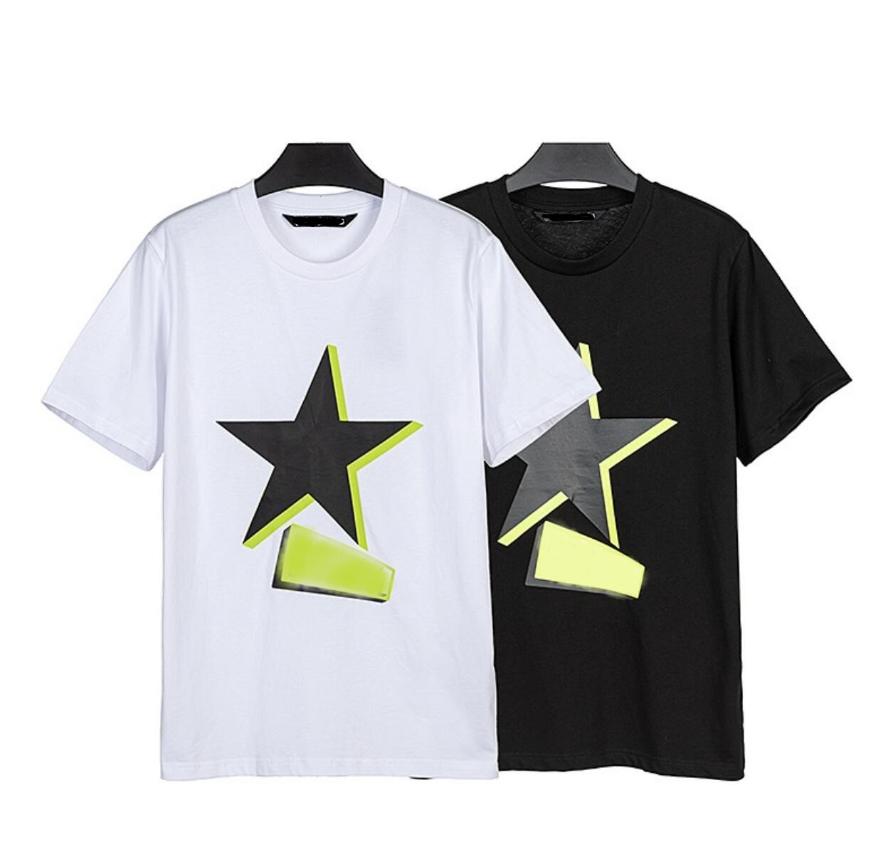 Étoile imprimement été designer t-shirt rond cou rond de style haute qualité manches courtes pour femmes couple bottomage chemise décontractée t-