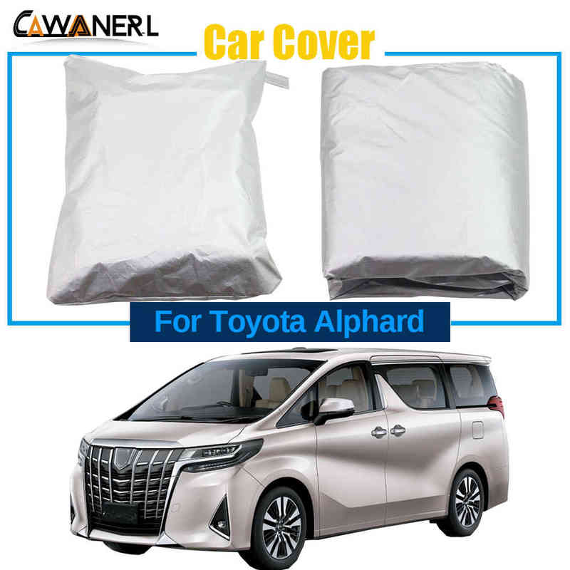 Full Car Cover For Toyota Alphard 2002-2020 Outdoor Sunshade Anti-UV Sun Rain Snow Dust Protection MPV Cover Windproof H220425-image-762910074