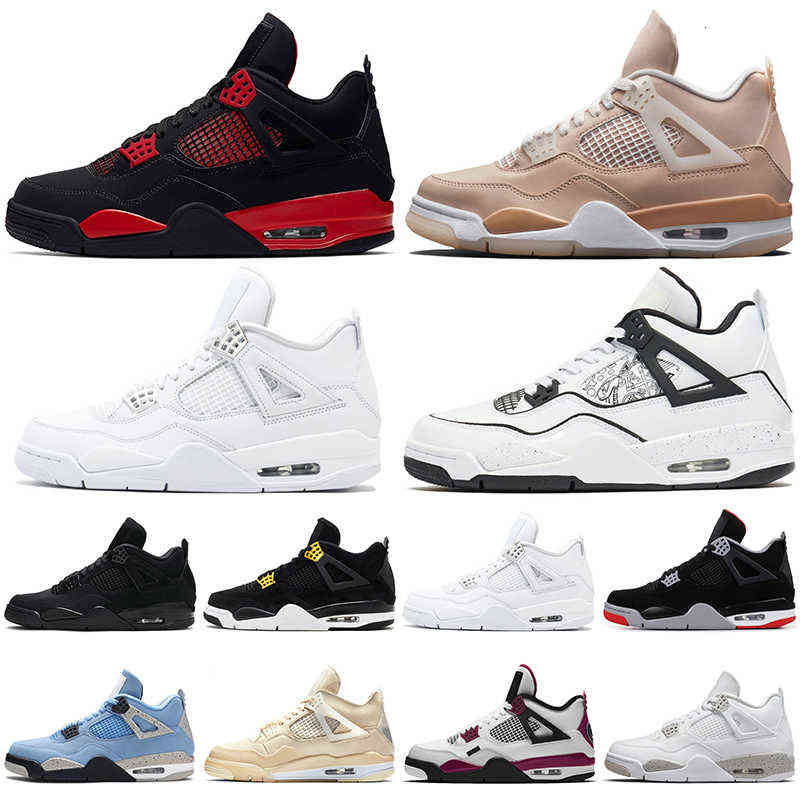 

4 4s men basketball shoes University Blue Black Cat Pure Money Desert Moss Neon mens womens outdoor sports trainers sneakers, 4s university blue