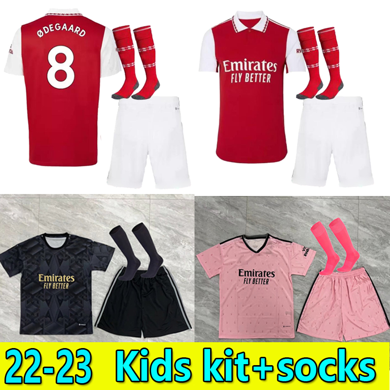 

Kids kit socks Arsen soccer jersey home away 22 23 gunners ODEGAARD THOMAS PEPE SAKA TIERNEY HENRY WILLIAN SMITH ROWE 2022 2023 football shirt Kid sets uniform, 22/23 home kids