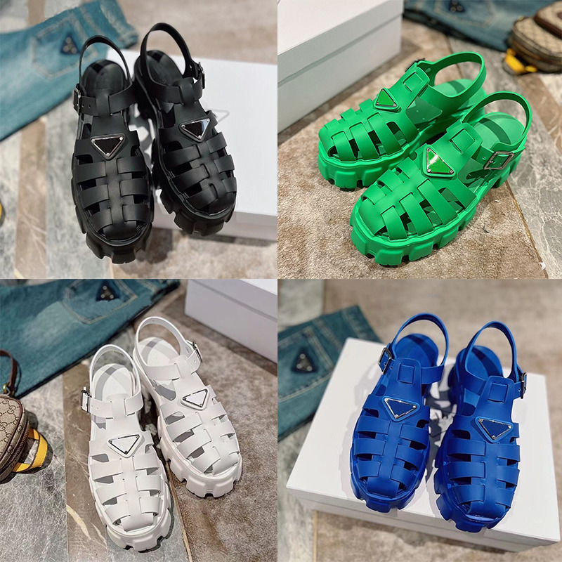 

Designer Sandals Thick Soled Gear Hollow Baotou Ladies Casual Heightening One Buckle Roman Trend Shoes Outdoor Beach Sandal