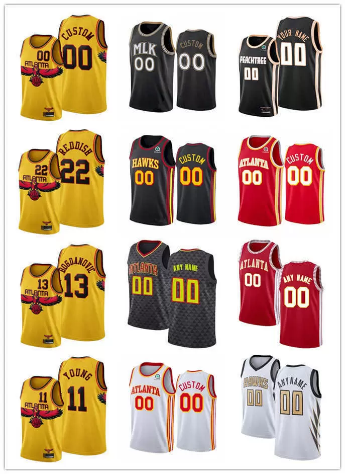

75th Custom Men Women Youth 22 Cam Reddish 6 Lou Williams 0 Delon Wright 13 Bogdan Bogdanovic Atlanta''Hawks''Basketball Jerseys, Color