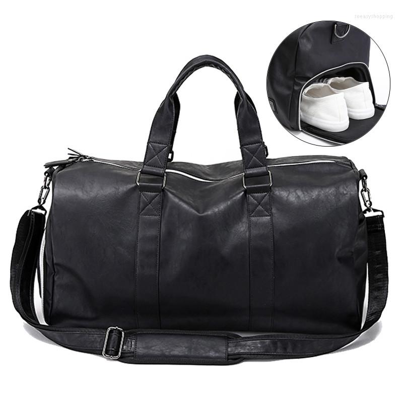 

Duffel Bags Men Gym Bag Leather Sports Big Male Training Handbag For Shoes Lady Fitness Travel Luggage Shoulder Dry Wet SportDuffel, Bright plus m