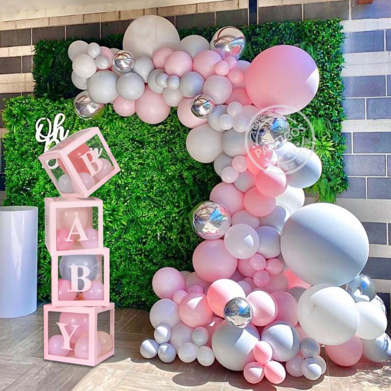 

Party Decoration 1set Macaron Gray Pink Balloons Garland Arch Kit Blue White Baby Box 30cm For Girl Boy Shower Decorations Birthday Supply