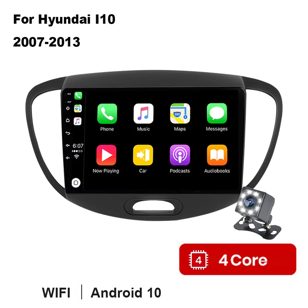 

Car Video Radio Multimedia Player Navigation GPS Android 10 For Hyundai I10 2008-2012