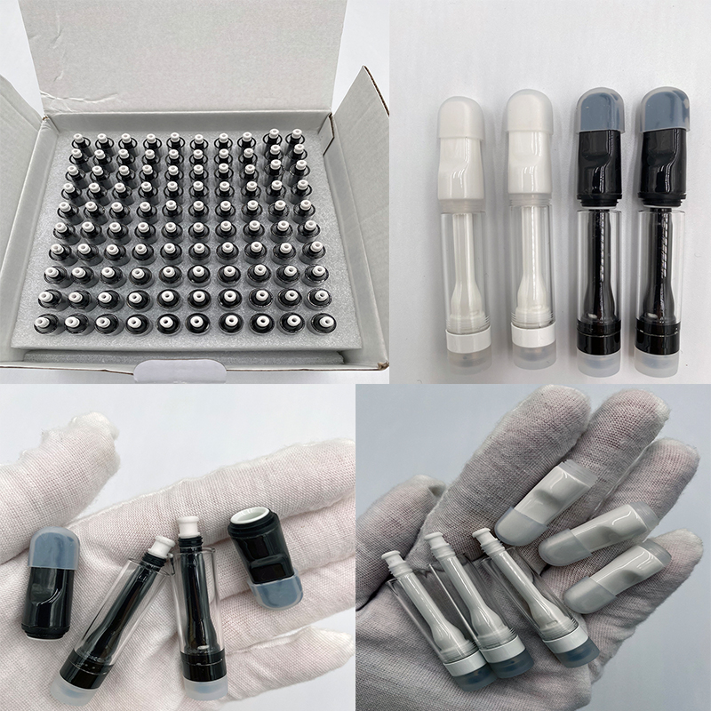 

Factory direct Full Ceramic Cartridge 0.8ml 1.0ml White Black Empty vape pen Childproof Snap-top Thick Oil Glass Tank 510 Carts