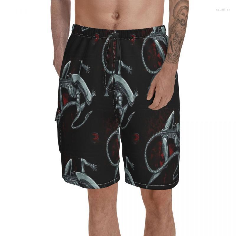 

Men's Shorts Xenomorph Board Polyester Swimming Trunks Beach Funny Men Swim TrunksMen's Naom22