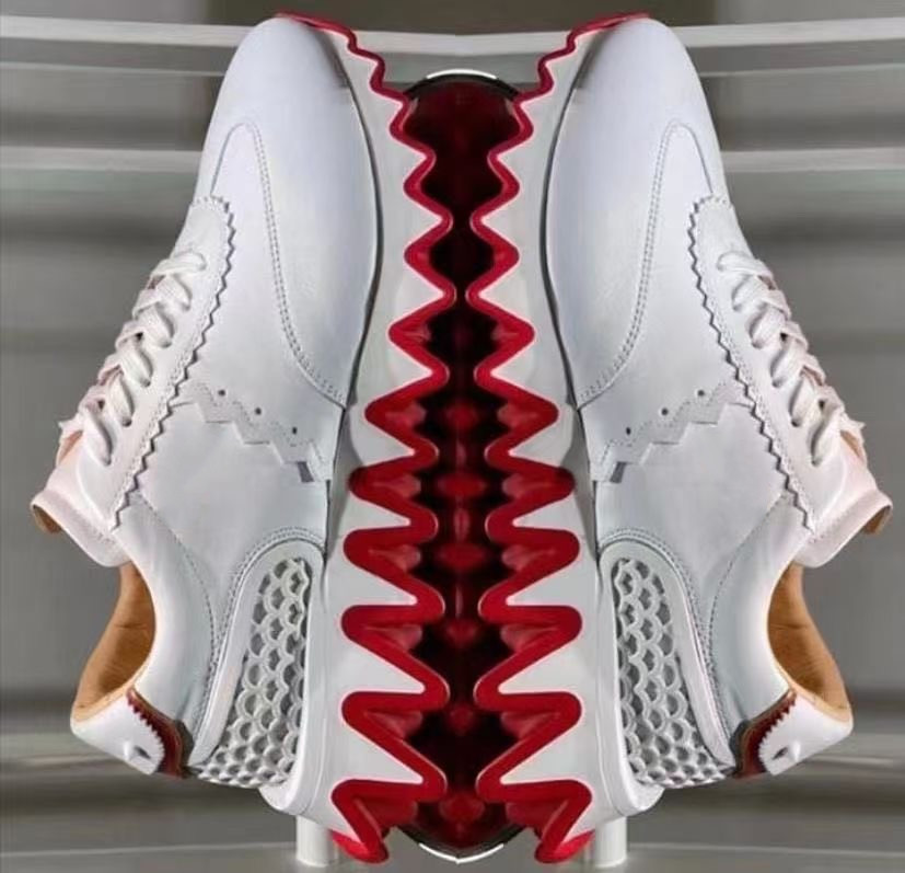 

Luxury Designer Casual Shoes Red Sole Wavy Low Flat Toe Flat Lovers Basketball Mesh Breathable Man Sneakers Lace-up Trainers Comfortable Rubber Sports Size 35-48