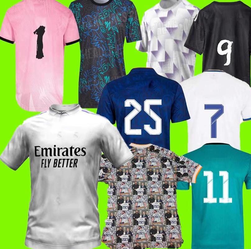 

BENZEMA Fourth soccer jerseys 21 22 special football shirt CAMAVINGA ASENSIO MODRIC REAL goalkeeper COURTOIS men + kids kit 2021 2022 uniforms VINI JR player, Third 1