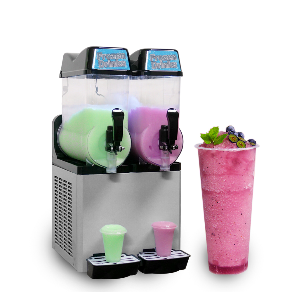 

Kolice 2*12L commercial kitchen smoothie summer drink frozen juice drinks machine margarita slushie cooling slush maker