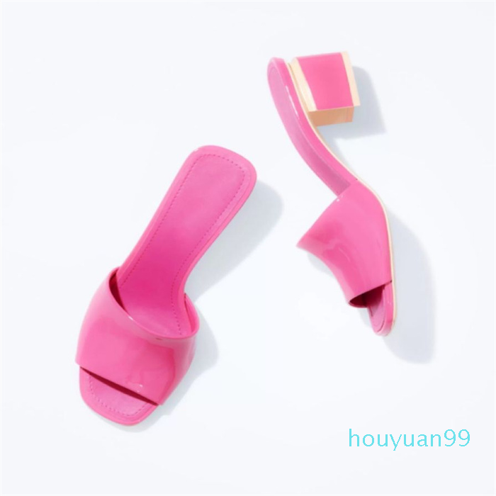 

2022original quality patent calfskin high heel sandals with box luxury designer slippers fashion single light colors summer slipper large si, 11 heel height 4.5cm