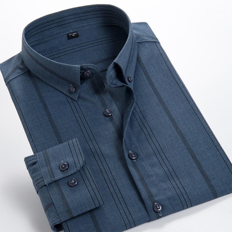 

Men's Casual Shirts VROKINO 2022 Autumn Striped Shirt Men Long Sleeve Standard Fit Button Down Oversize 8XL 9XL 10XL, 884