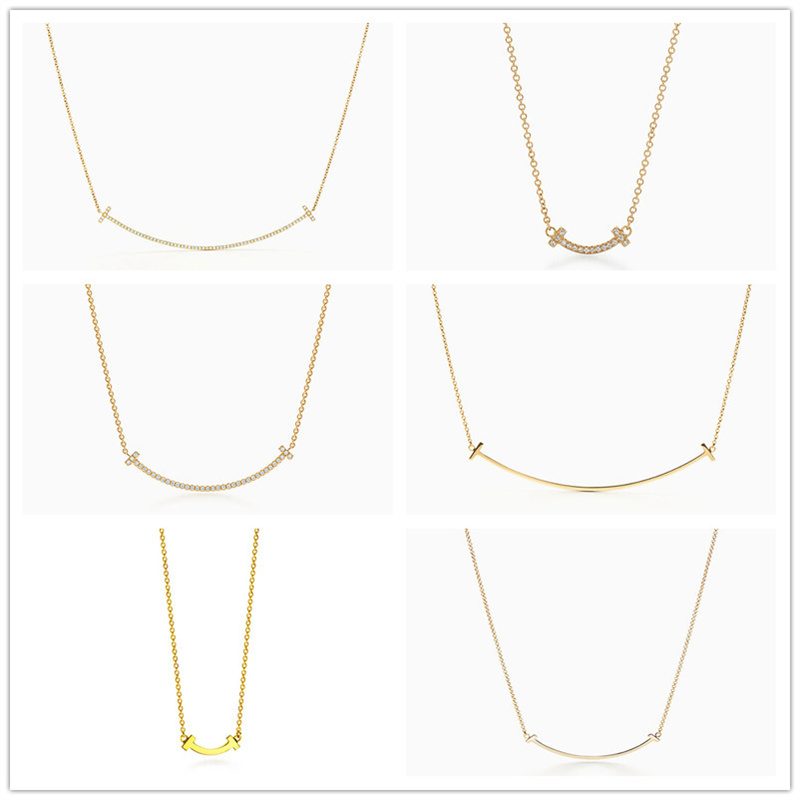 

Design s925 sterling silver luxury fashion necklace new smiley face with diamond pendant ladies temperament accessories jewelry ladies men's holiday gift