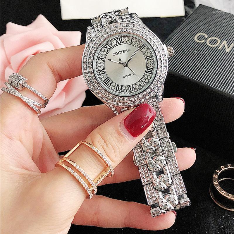 

Wristwatches Female Relogio Feminino Diamond Women Watches Silver Watch Ladies Wrist Rhinestone Women's Bracelet WatchesWristwatches Wri, Gold