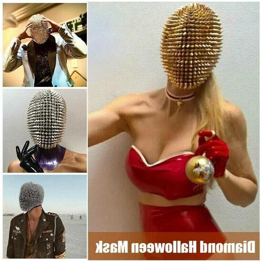 

1pc Spikes Jewel Adults Latex Cover Halloween Cosplay Funny Masks Full Horror Studded Spike Face P8BC327Z