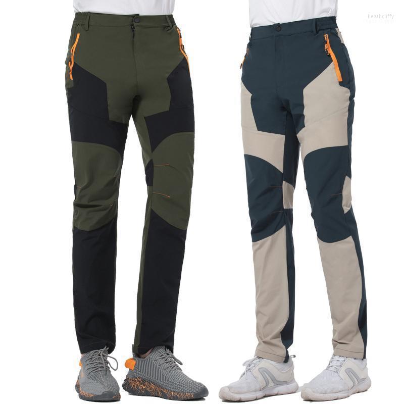 

Men's Pants Outdoor Waterproof Camping Hiking Contrast Color Quick Dry Stretch Spring Summer Breathable TechnologyMen's Heat22, Black - army green