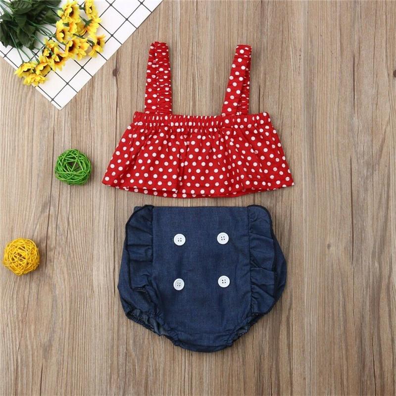 

Clothing Sets Kids Summer Clothes Born Roupa Menino Roupas Infant Baby Girls Outfit Polka Dot Tops Short Pants 2pcs SetClothing, Multi