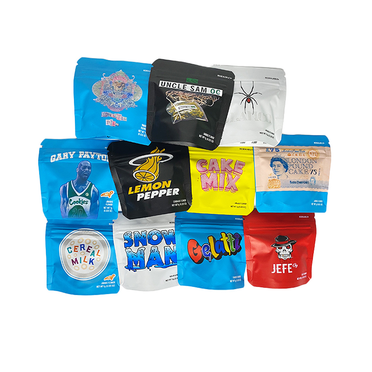 

1g empty matte stand up mylar bags edible cookies packaging Zipper Food Storage bag Small Pouches 3x3 inch