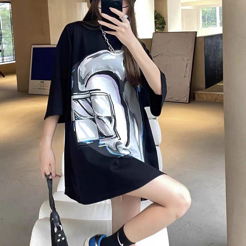 

Men' T-Shirts 2022 We11done Large Pattern Graffiti Print Short-Sleeved Tide Brand Loose Couple Models TEE, 6617