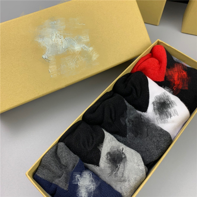 

Mens Socks Womens luxury cotton Sock classic Designer letter Stocking comfortable 5 pairs together high quality, Color mix and match